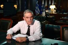Le ministre-adjoint chargé notamment de l'Ordre public et de la Protection des citoyens, Nikos Toskas, à Athènes, le 26 novembre 2015