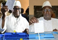 Le président sortant du Mali Ibrahim Boubacar Keïta et le chef de l'opposition, Soumaïla Cissé
