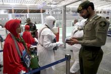Arrivée de pèlerins à l'aéroport saoudien de Djeddah le 14 août 2018 pour le hajj