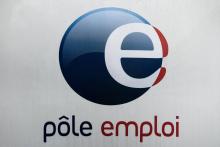 Logo de pôle emploi, photographié à Paris le 23 mai 2018