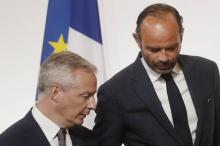 Le ministre de l'Economie et le Premier ministre Edouard Philippe à l'Elysée à Paris, le 27 août 2018