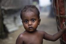 Un enfant Rohingya dans le camp de Thet Kel Pyin, dans l'Etat de Rakhine en Birmanie, le 22 août 2018