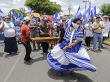 Manifestation contre le président du Nicaragua, Daniel Ortega, le 15 août 2018 à Managua