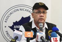 Alvaro Leida, secrétaire de l'Association nicaraguayenne pour les droits de l'Homme (ANPDH), lors d'une conférence de presse, le 3 juillet 2018 à Managua