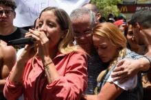 Rafaela Requesens, seur du député vénézuélien arrêté Juan Requesenslors d'une manifestation pour sa libération à Caracas, le 11 août 2018