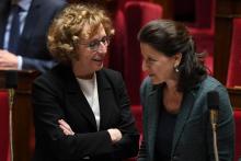 Muriel Pénicaud et Agnès Buzyn (d) à l'Assemblée nationale en mars 2018.