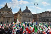 Manifestation du Parti démocrate (PD, centre gauche) à Rome le 30 septembre 2018