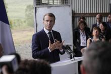 Le président Emmanuel Macron à Morne-Rouge, lors de son déplacement aux Antilles, le 27 septembre 2018