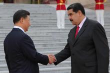 Le président vénézuélien Nicolas Maduro reçu par son homologue chinois Xi Jinping, le 14 septembre 2018 à Pékin