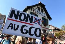 Manifestation pour dire "Non au grand contournement ouest) de Strasbourg, le 15 septembre 2018 à Kolbsheim