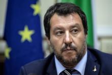 Le ministre italien de l'Intérieur Matteo Salvini à Milan le 28 août 2018