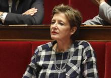 La députée des Hauts-de-Seine Frédérique Dumas sur les bancs de l'Assemblée nationale. Photo prise le 28 novembre 2017.