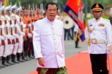 Le Premier ministre Hun Sen arrive à la cérémonie d'ouverture du nouveau parlement cambodgien le mercredi 5 septembre 2018 à Phnom Penh. Hun Sen a été renconduit à son poste jeudi 6 septembre.