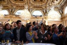 Des visiteurs à l'Elysée lors des 35e Journées du Patrimoine, le 15 septembre 2018 à Paris