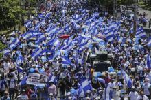 Des manifestants défilent à Managua pour réclamer le départ du président Daniel Ortega, le 16 septembre 2018