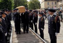 Les soldats du 13eme bataillon des Chasseurs Alpin de Chambery dont faisait partie Arthur Noyer lors des obsèques du jeune caporal, le 7 septembre 2018 à Bourges