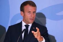 Le président Emmanuel Macron lors d'une conférence de presse à Luxembourg, le 6 septembre 2018