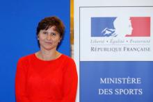 La nouvelle ministre des Sports Roxana Maracineanu, lors de la cérémonie de passation de pouvoirs à Paris, le 4 septembre 2018