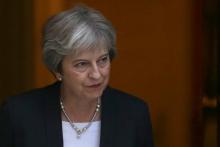 La Première ministre britannique Theresa May, le 17 septembre 2018 devant le 10 Downing Street à Londres