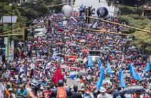Manifestation d'employés du secteur public contre un projet de réforme fiscale, le 10 septembre 2018 à San José, au Costa Rica
