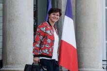 La ministre des sports Roxana Maracineanu sort de l'Elysée le 5 septembre 2018