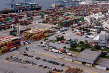 Des conteneurs au port de Baltimore, le 21 septembre 2018 dans le Maryland