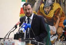 Le ministre italien de l'Intérieur Matteo Salvini lors d'une conférence de presse à Tunis, le 27 septembre 2018.