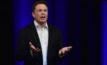Le médiatique patron de Tesla Elon Musk, le 29 septembre 2017 à Adelaïde, en Australie