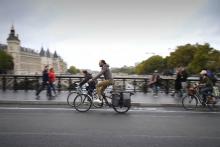 Photo prise pendant une journée "sans vélo", à Paris le 1er octobre 2015