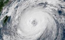 Photo satellite du typhon Trami au large du Japon, le 27 septembre 2018