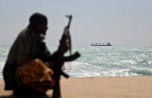 Le MV Filitsa, un cargo grec détourné par des pirates somaliens, est à l'ancre au large d'Hobyo, dan