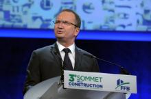 Jacques Chanut, président de la Fédération français du bâtiment (FFB), principale organisation du secteur, ici le 20 novembre 2014 à Paris