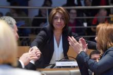 Martine Vassal lors de son élection à la tête du conseil départemental des Bouches-du-Rhône, en avril 2015