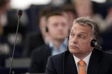Le Premier ministre Viktor Orban lors d'un débat au Parlement européen à Strasbourg le 26 avril 2017