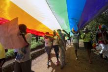 Gay pride à Entebbe, en Ouganda, le 8 août 2015