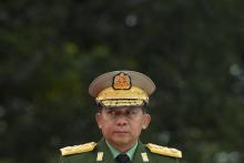 Le chef de l'armée birmane, le général Min Aung Hlaing, à Rangoun le 19 juillet 2018