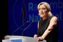 La chèfe de fil du Rassemblement national (RN) Marine Le Pen à Fréjus le 16 septembre 2018