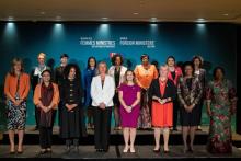 Les femmes ministres des Affaires étrangères lors de leur sommet à Montréal, le 22 septembre 2018