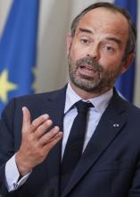 Le premier ministre Edouard Philippe en conférence depresse à l'Elysée le 5 septembre 2018