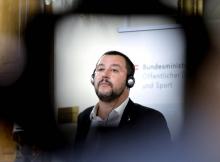 Le ministre de l'Intérieur italien Matteo Salvini en conférence de presse à Vienne en Autriche, le 14 septembre 2018