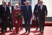 Le président turc Recep Tayyip Erdogan et son épouse Emine, à leur arrivée à Berlin le 27 septembre 2018.