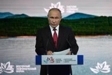 Le président russe Vladimir Poutine au Forum économique oriental à Vladivostok, le 12 septembre 2018