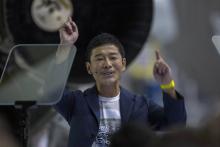 Le milliardaire japonais Yusaku Maezawa, lundi au siège de SpaceX à Hawthorne le 17 septembre 2018