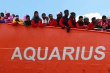 L'Aquarius, en route vers Marseille, demande aux autorités françaises d'autoriser "à titre exceptionnel" le débarquement des 58 migrants à son bord