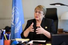 La cheffe de l'ONU pour les droits de l'Homme Michelle Bachelet à Genève le 3 septembre 2018