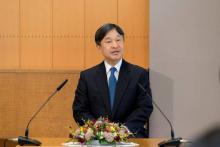 Le prince héritier japonais Naruhito en conférence de presse à Tokyo, le 5 septembre 2018