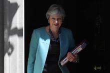 La Première ministre britannique Theresa May quitte sa résidence du 10 Downing Street à Londres, le 27 juin 2018