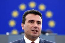 Le Premier ministre macédonien Zoran Zaev devant le Parlement européen à Strasbourg, le 13 septembre 2018