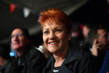La sénatrice australienne du parti One Nation Pauline Hanson à Birdsville le 31 août 2018