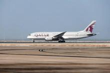 Un appareil de Qatar Airways avant son décollage de l'aéroport international de Doha le 20 juillet 2017